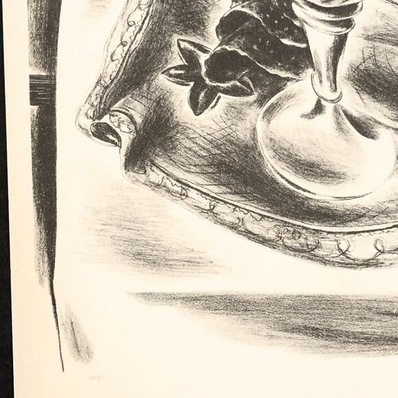 Yasuo Kuniyos "Grapes in a Bowl" 1930s Art Print Sketch Vintage Still Life - Picture 5 of 10